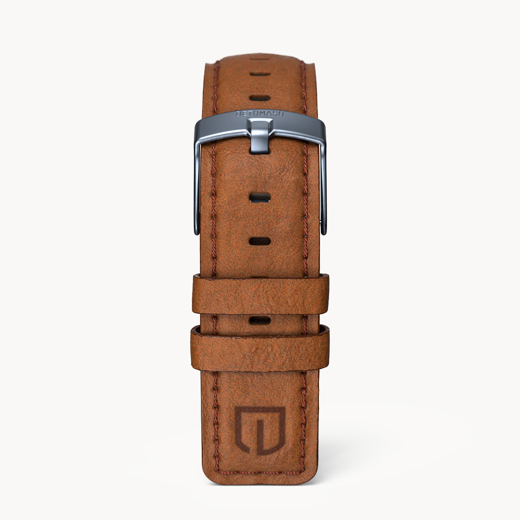 LEATHER STRAP BROWN CLASSIC - Blau matt - - Detomaso Watches