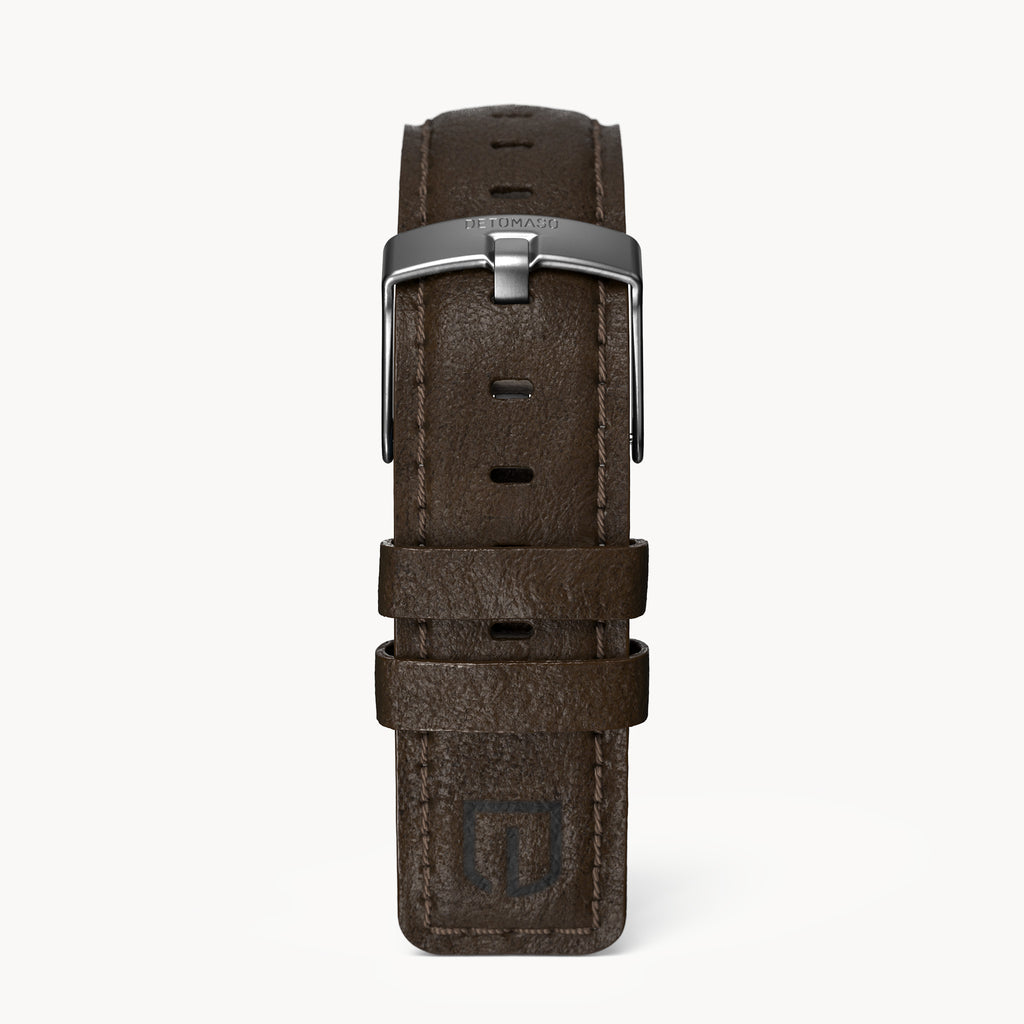 LEATHER STRAP DARK BROWN CLASSIC - Grau matt - - Detomaso Watches