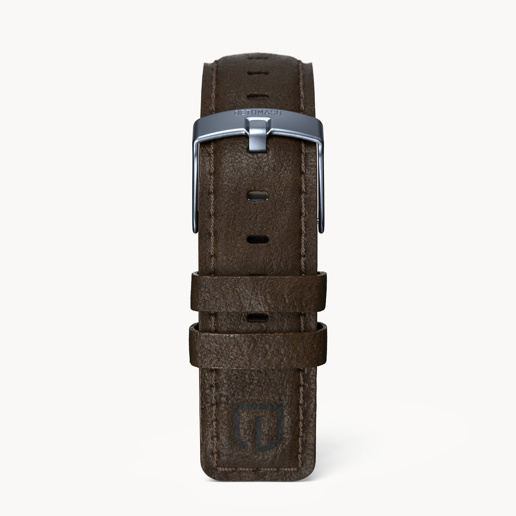 LEATHER STRAP DARK BROWN CLASSIC - Blau matt - - Detomaso Watches
