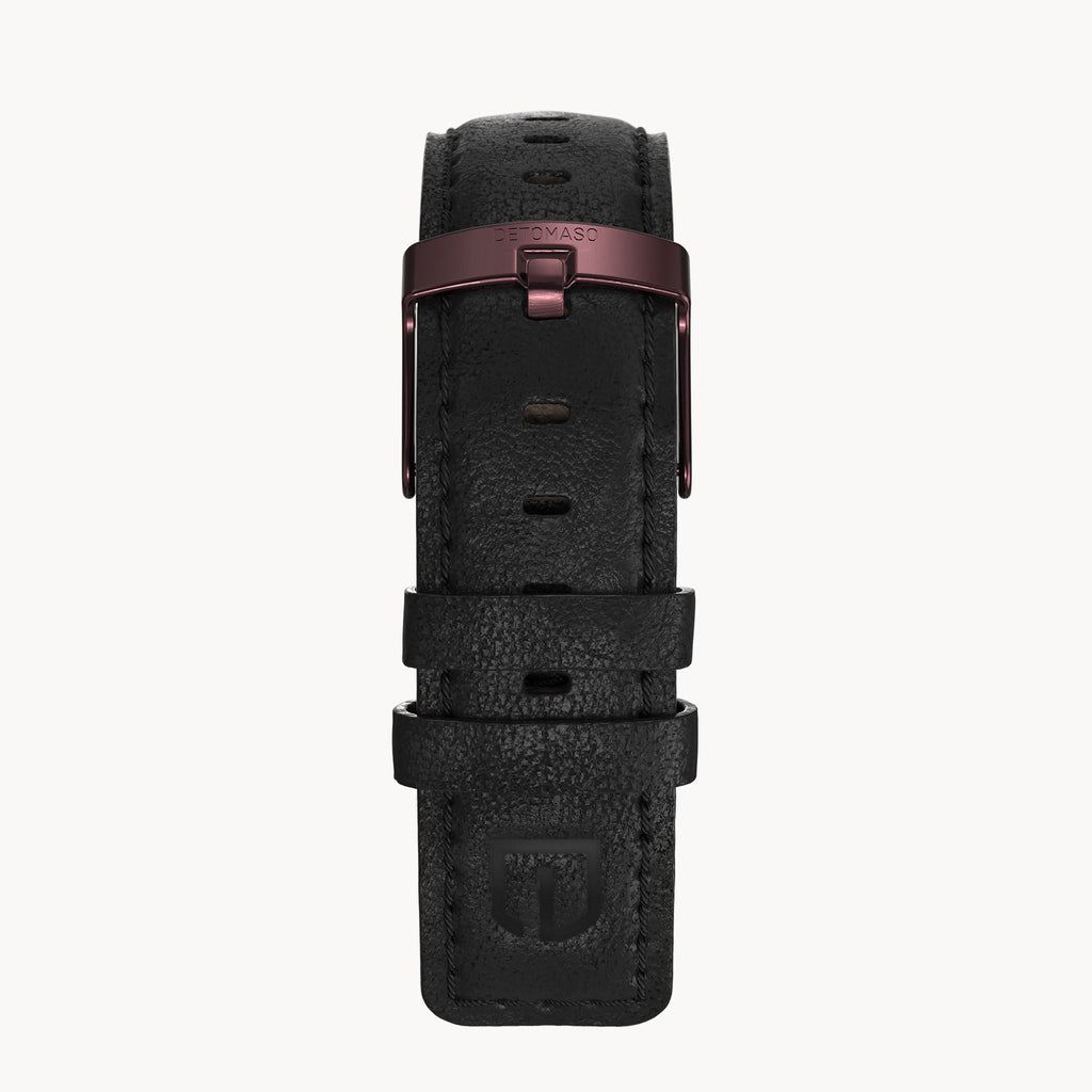 LEATHER STRAP BLACK CLASSIC - Burgundy matt gebür - - Detomaso Watches