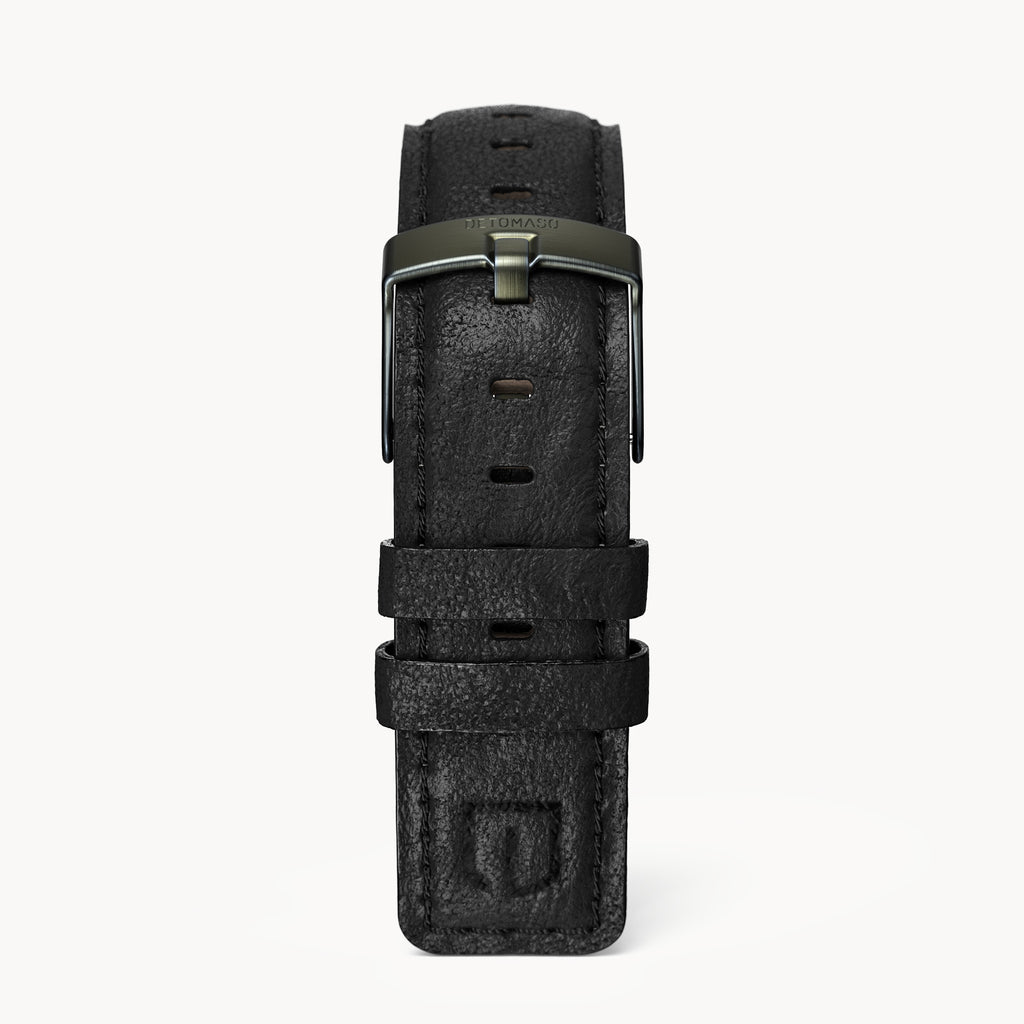 LEATHER STRAP BLACK CLASSIC - Olivgrün matt gebür - - Detomaso Watches