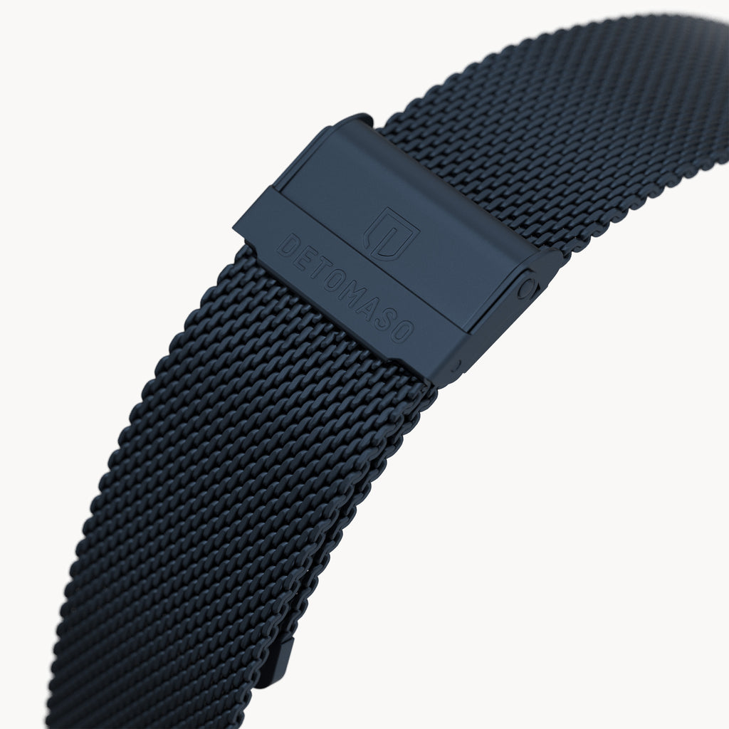 MILANESE STRAP DARK BLUE BRUSHED - Dunkelblau mat - - Detomaso Watches