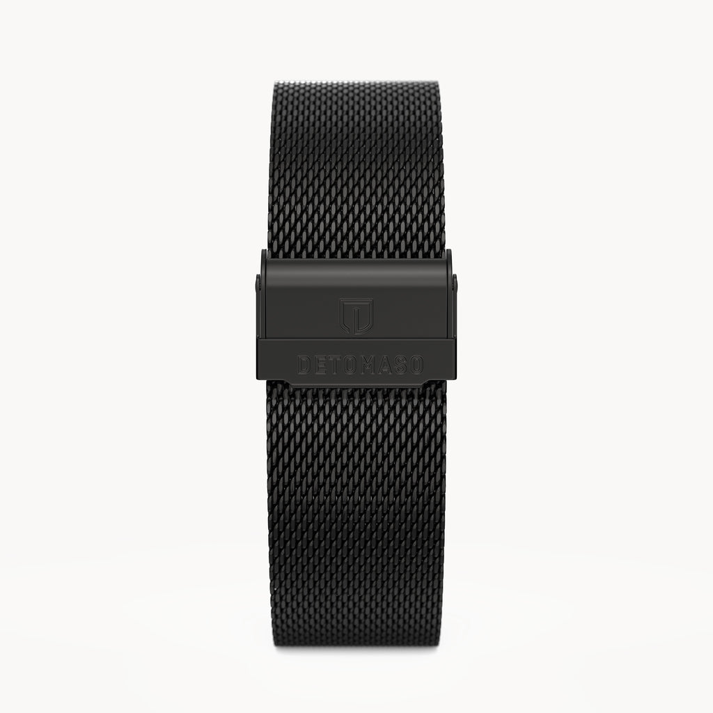 MILANESE STRAP BLACK SANDBLASTED - Schwarz matt - - Detomaso Watches