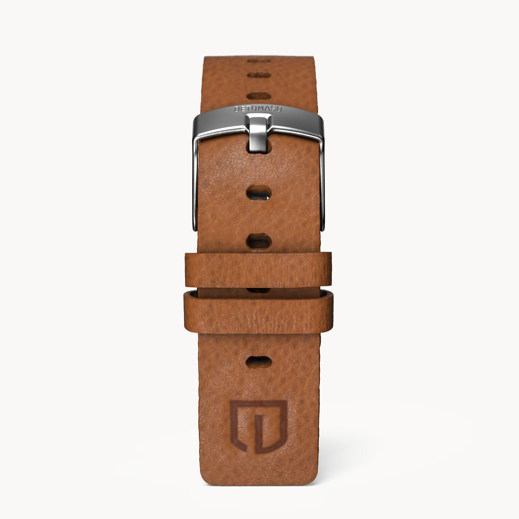 LEATHER STRAP VINTAGE BROWN - Grau matt - - Detomaso Watches