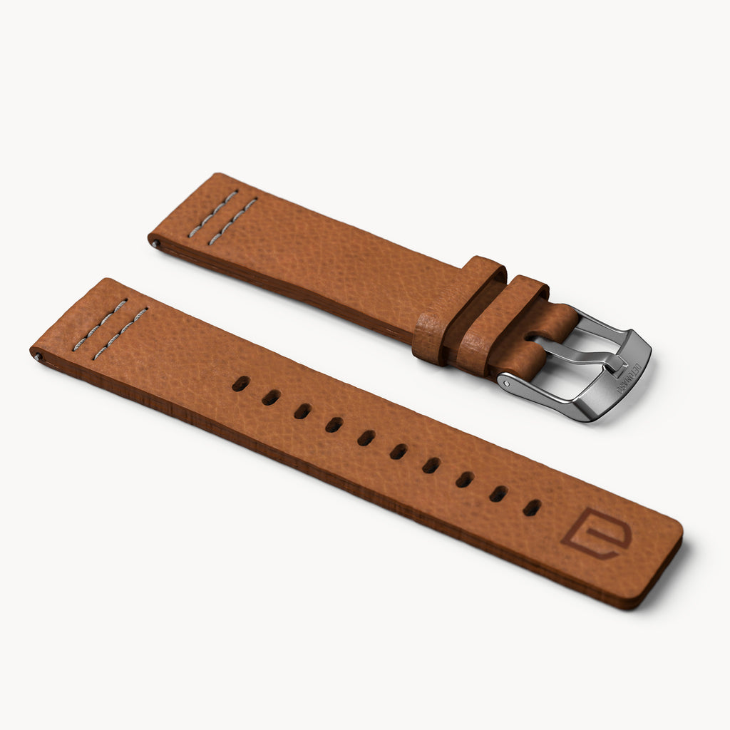 LEATHER STRAP VINTAGE BROWN - Grau matt - - Detomaso Watches