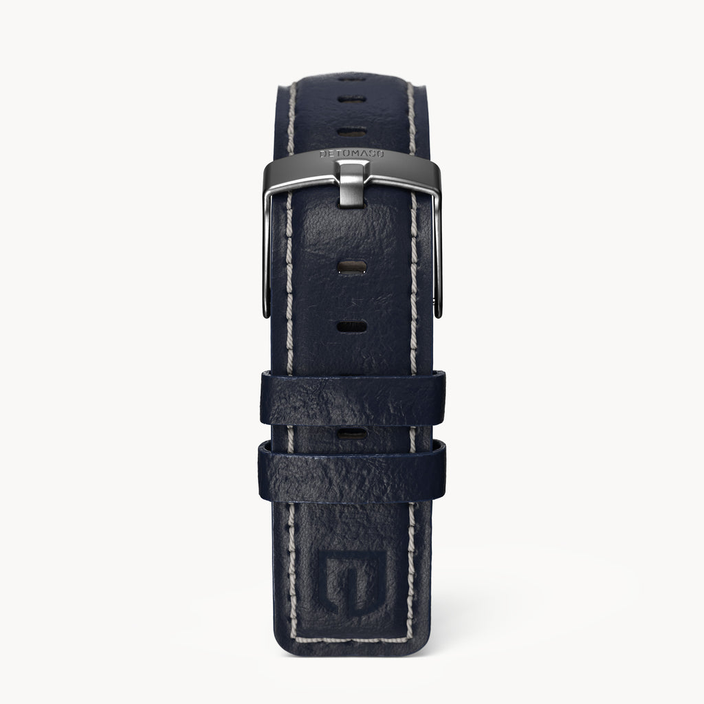 LEATHER STRAP BRIGHT BLUE ECRU - Grau matt - - Detomaso Watches