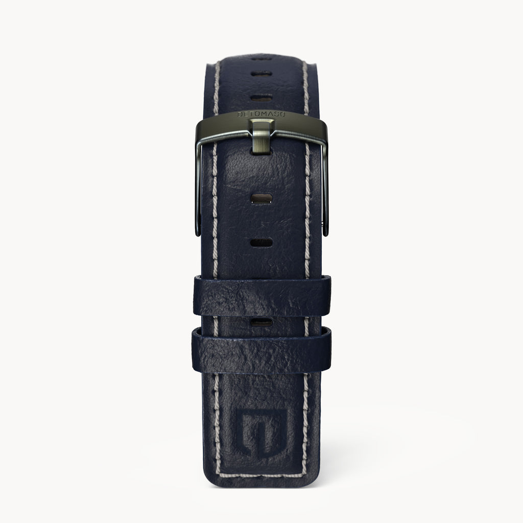 LEATHER STRAP BRIGHT BLUE ECRU - Olivgrün matt ge - - Detomaso Watches