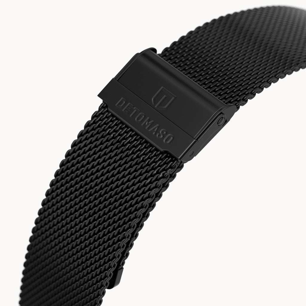 MILANESE STRAP BLACK BRUSHED - Schwarz matt gebür - - Detomaso Watches