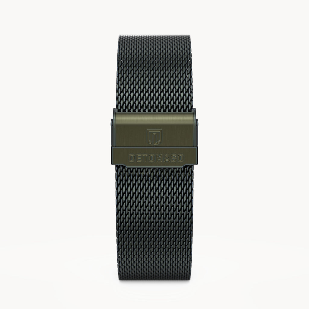 MILANESE STRAP OLIVE BRUSHED - Olivgrün matt gebü - - Detomaso Watches