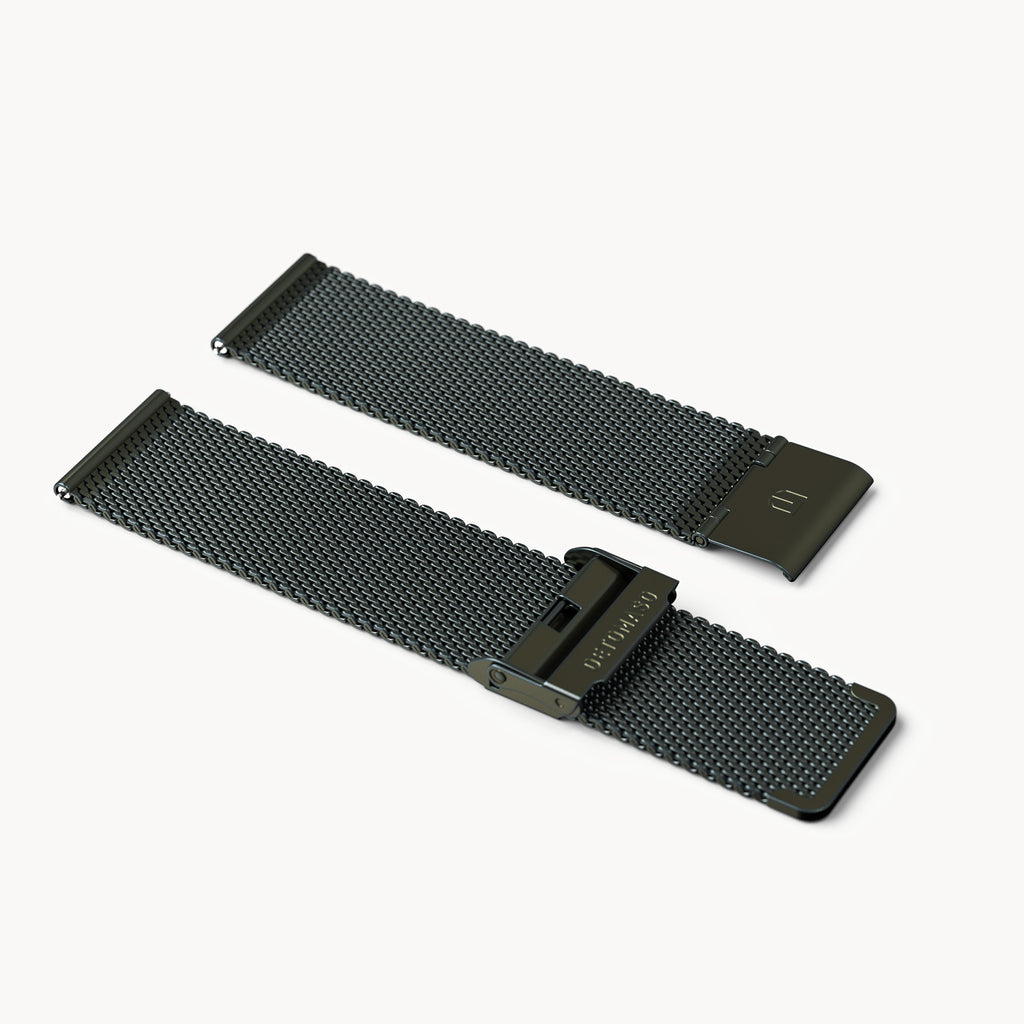MILANESE STRAP OLIVE BRUSHED - Olivgrün matt gebü - - Detomaso Watches