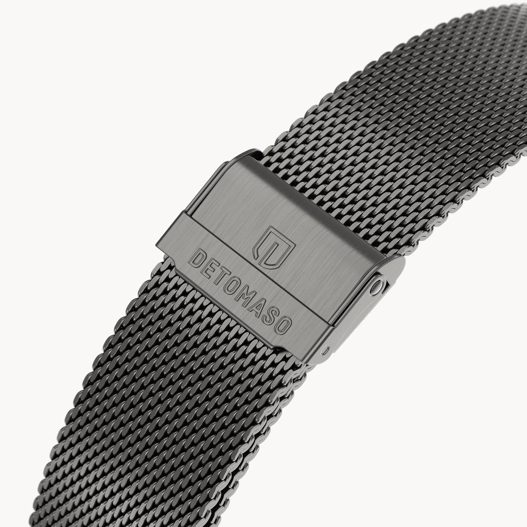 MILANESE STRAP GRAY BRUSHED - Grau matt gebürstet - - Detomaso Watches