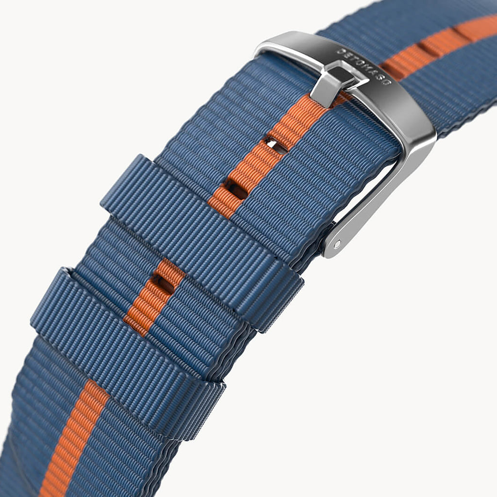 #TIDE OCEAN MATERIAL® STRAP BLUE / ORANG - Silber - - Detomaso Watches