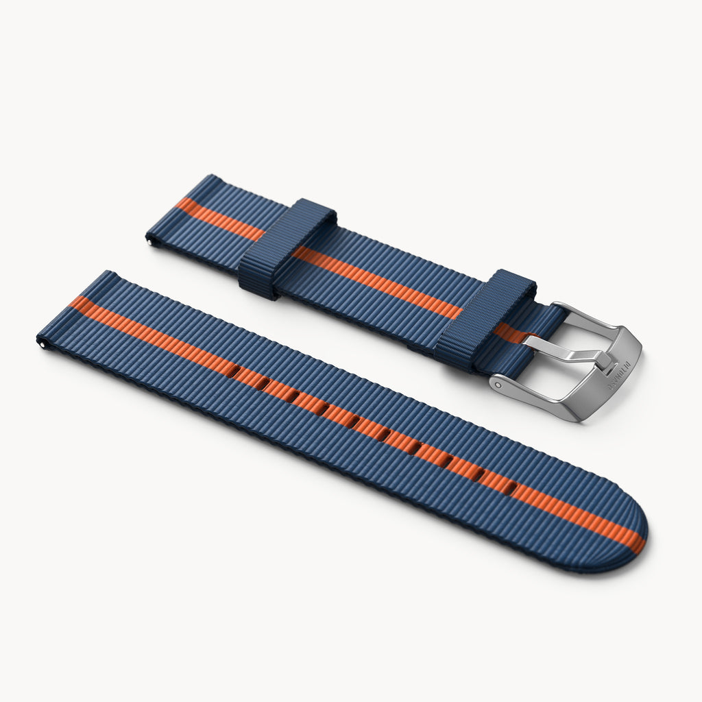 #TIDE OCEAN MATERIAL® STRAP BLUE / ORANG - Silber - - Detomaso Watches