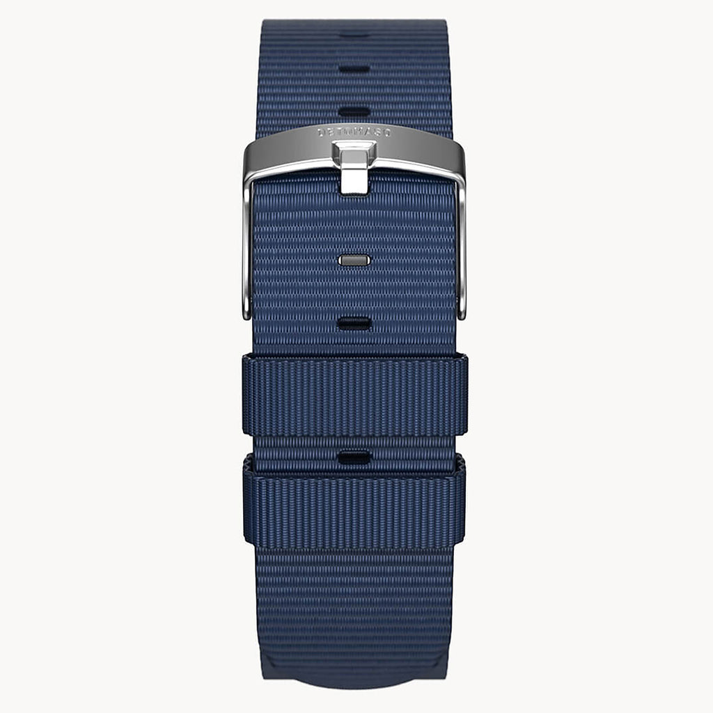 #TIDE OCEAN MATERIAL® STRAP DARK BLUE - Silber ma - - Detomaso Watches