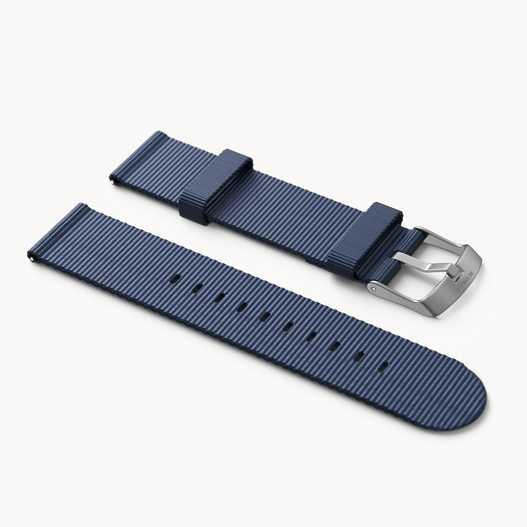 #TIDE OCEAN MATERIAL® STRAP DARK BLUE - Silber ma - - Detomaso Watches