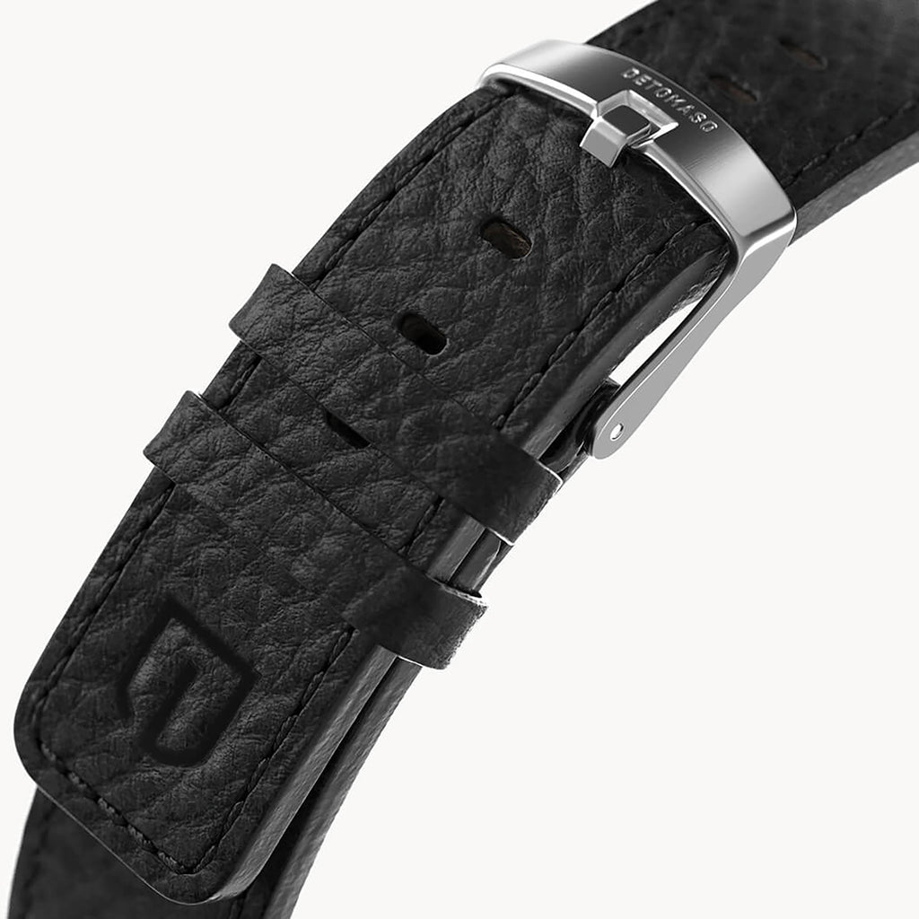LEATHER STRAP ELBAMAT ST. VENERE NERO - Silber ma - - Detomaso Watches