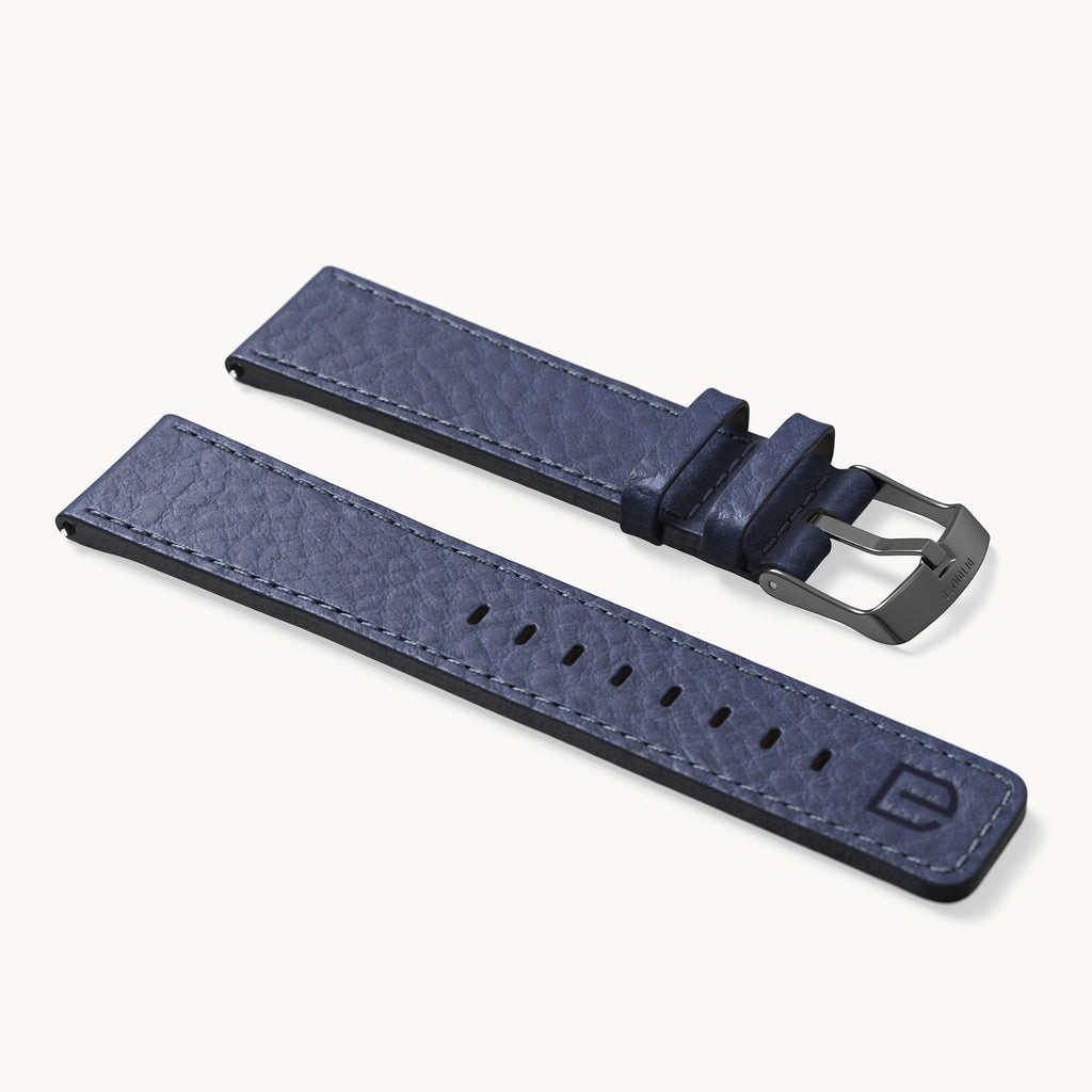 LEATHER STRAP ELBAMAT ST. VENERE BLUE - Grau matt - - Detomaso Watches