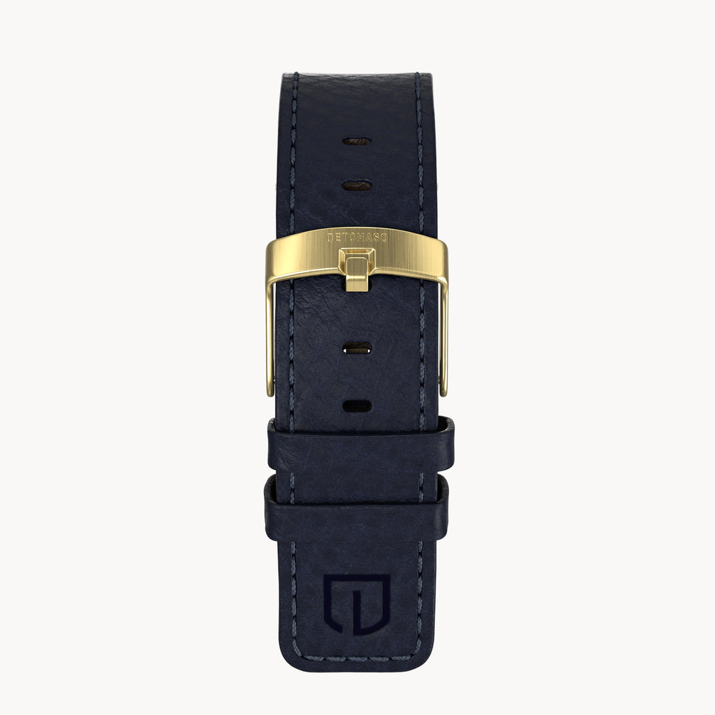 LEATHER STRAP ELBAMAT ST. VENERE BLUE - Gold matt - - Detomaso Watches