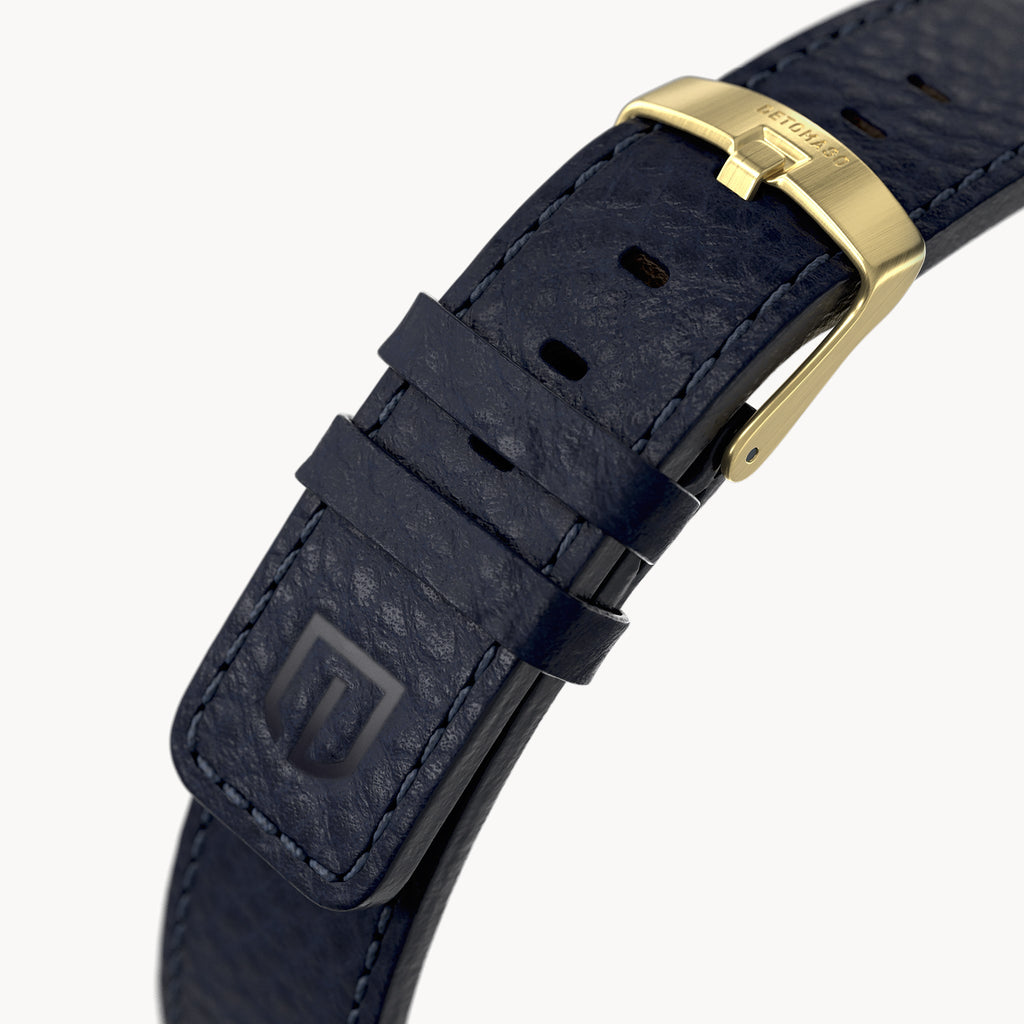 LEATHER STRAP ELBAMAT ST. VENERE BLUE - Gold matt - - Detomaso Watches