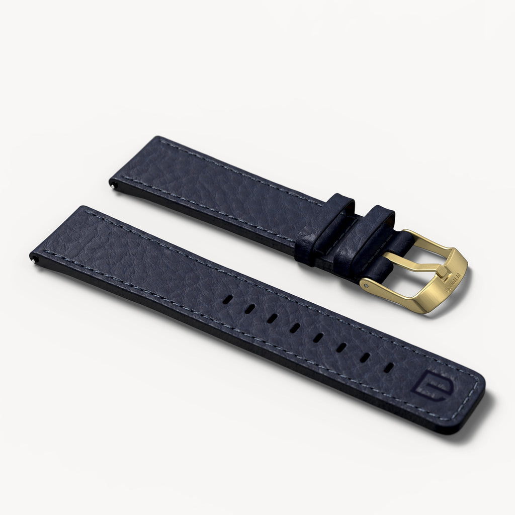LEATHER STRAP ELBAMAT ST. VENERE BLUE - Gold matt - - Detomaso Watches