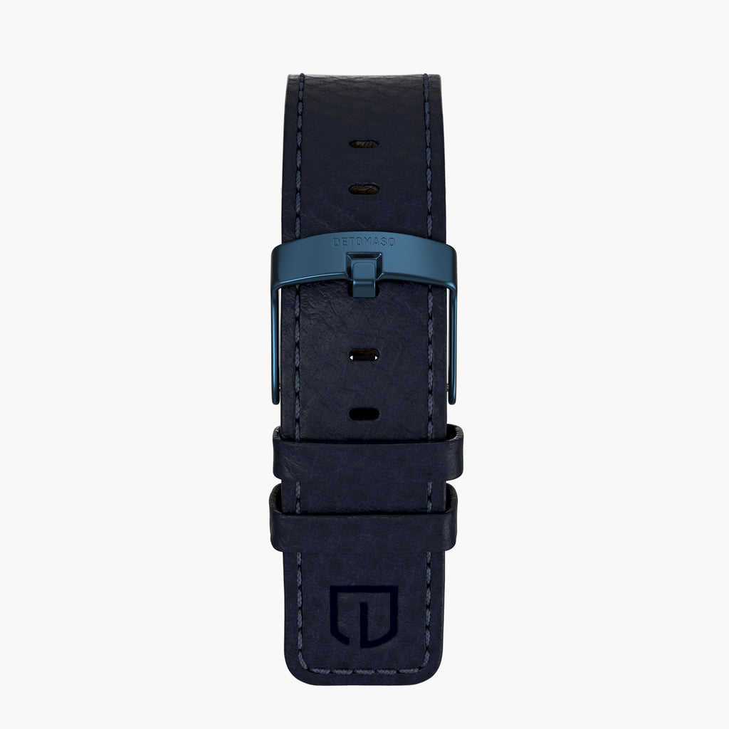 LEATHER STRAP ELBAMAT ST. VENERE BLUE - Blau matt - - Detomaso Watches