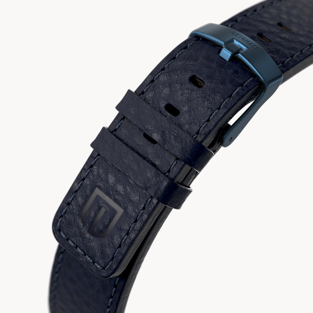 LEATHER STRAP ELBAMAT ST. VENERE BLUE - Blau matt - - Detomaso Watches