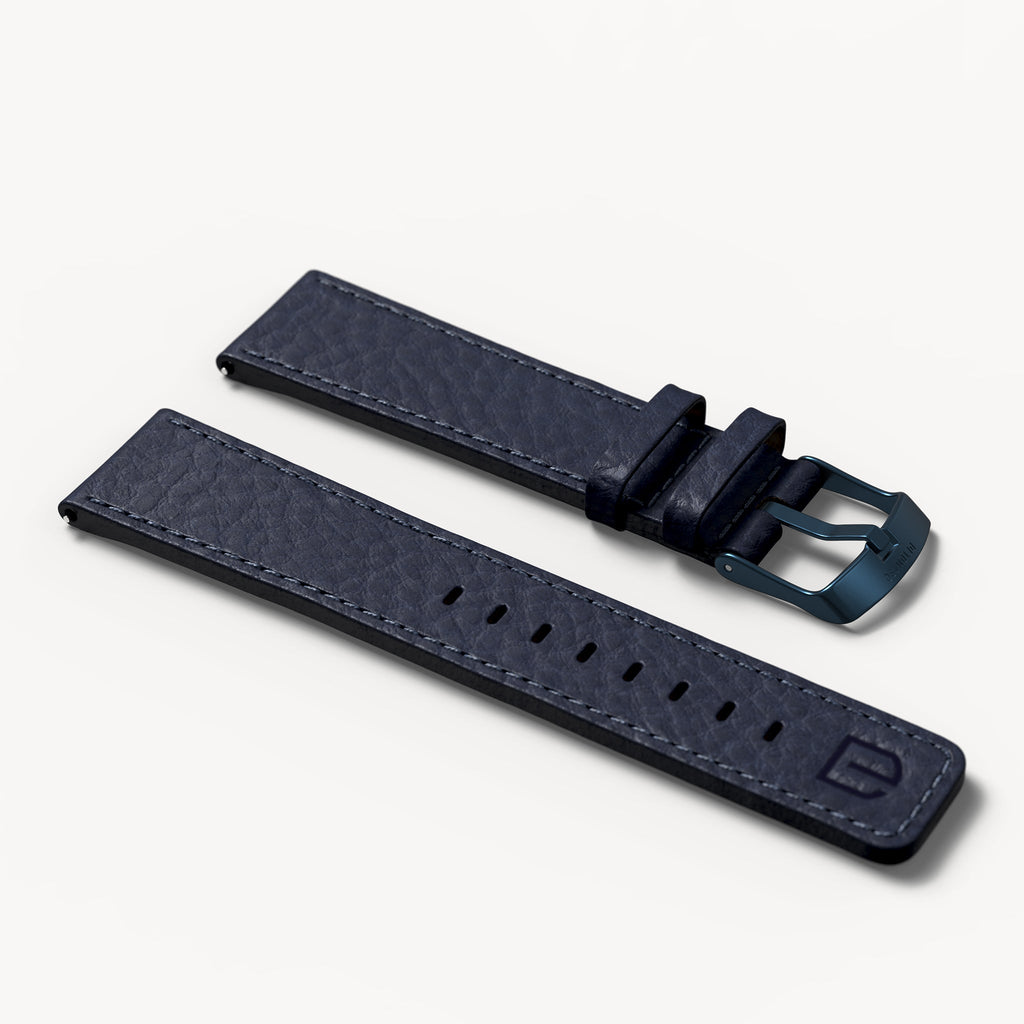 LEATHER STRAP ELBAMAT ST. VENERE BLUE - Blau matt - - Detomaso Watches