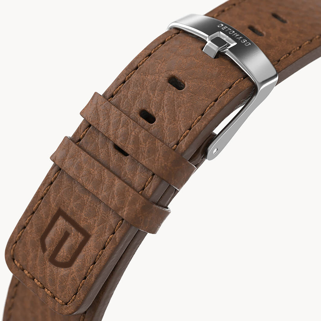 LEATHER STRAP ELBAMAT ST. VENERE MOGANO - Silber - - Detomaso Watches