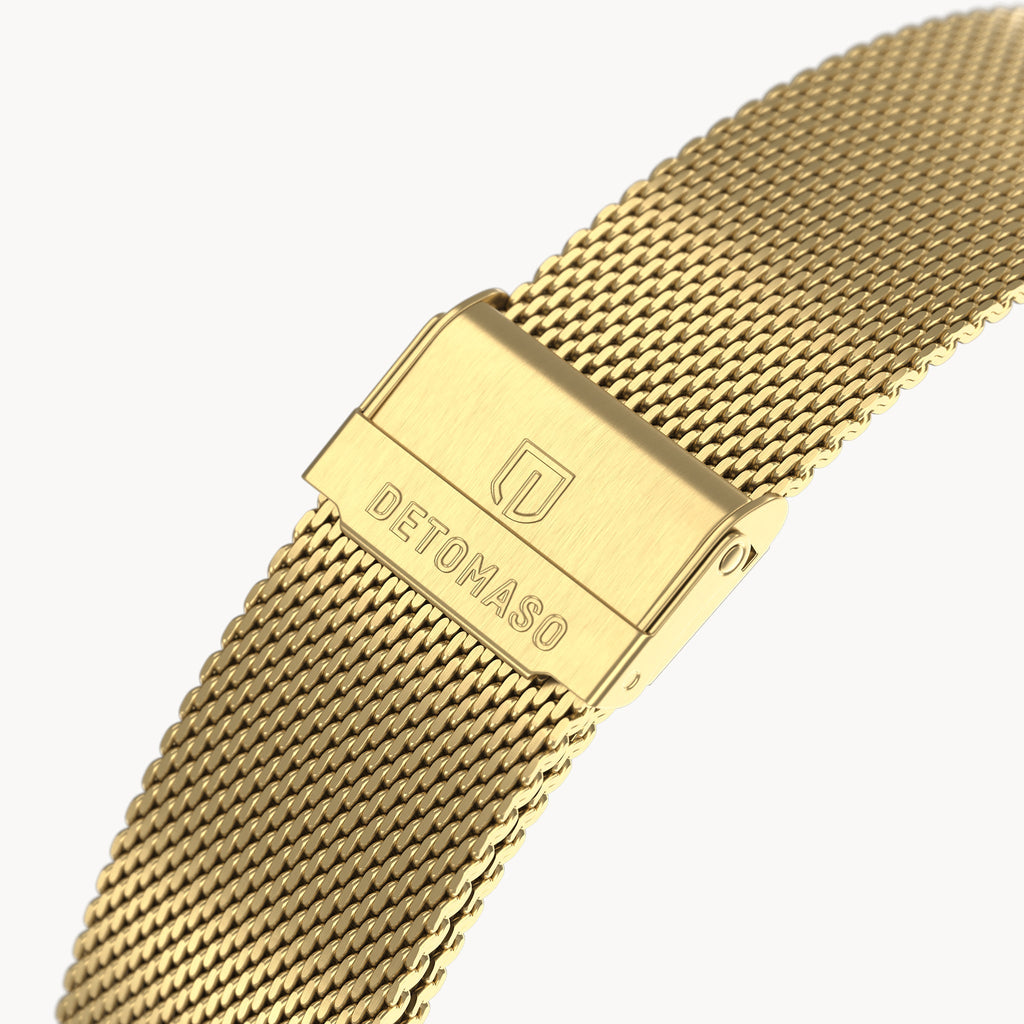 MILANESE STRAP GOLD BRUSHED - Gold matt gebürstet - - Detomaso Watches