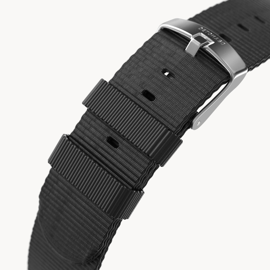 #TIDE OCEAN MATERIAL® STRAP BLACK - Silber matt g - - Detomaso Watches