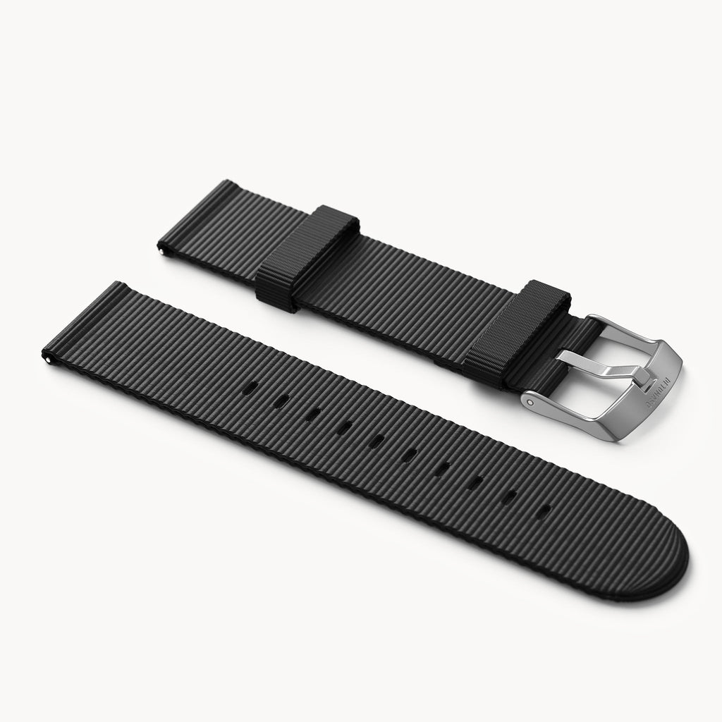 #TIDE OCEAN MATERIAL® STRAP BLACK - Silber matt g - - Detomaso Watches