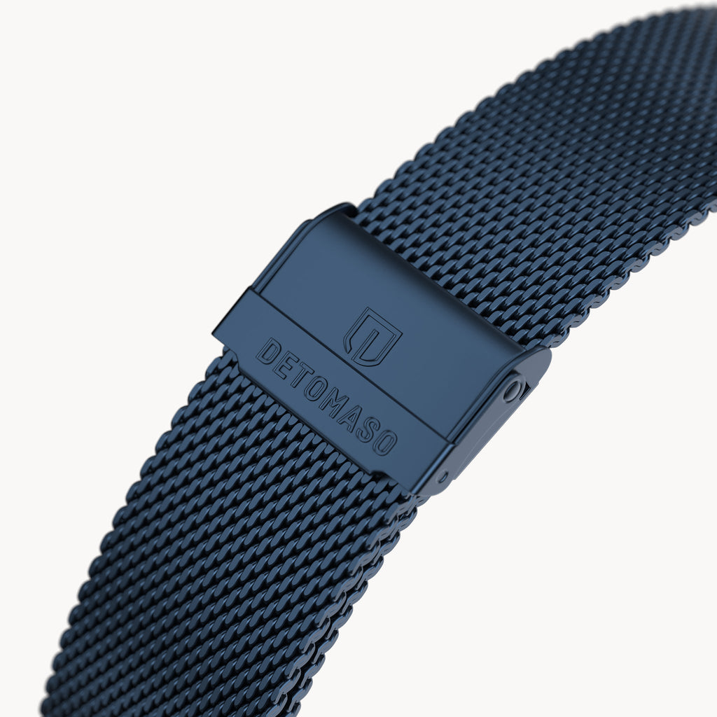 MILANESE STRAP BLUE SANDBLASTED - Detomaso Watches