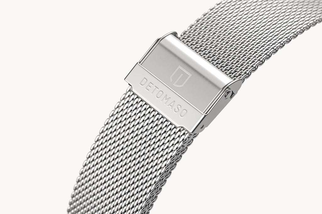MILANESE STRAP SILVER BRUSHED 20MM - Silber matt - - Detomaso Watches