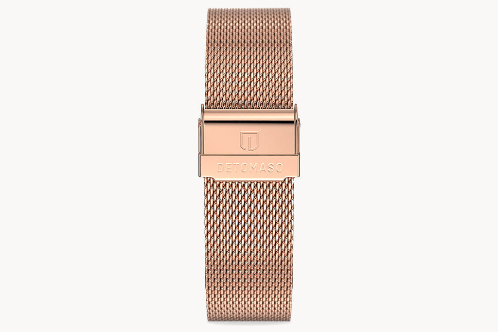 MILANESE STRAP ROSEGOLD POLISHED 20MM - Rosegold - - Detomaso Watches