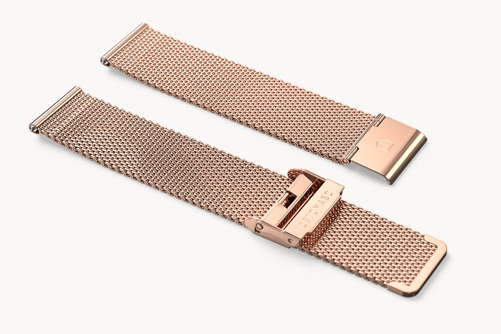 MILANESE STRAP ROSEGOLD POLISHED 20MM - Rosegold - - Detomaso Watches