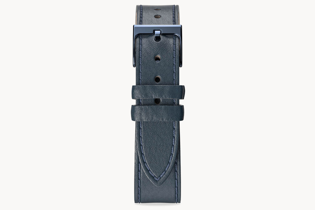 LEATHER STRAP TOSCANO MARINE - Blau glänzend - - Detomaso Watches