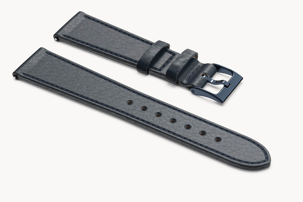 LEATHER STRAP TOSCANO MARINE - Blau glänzend - - Detomaso Watches