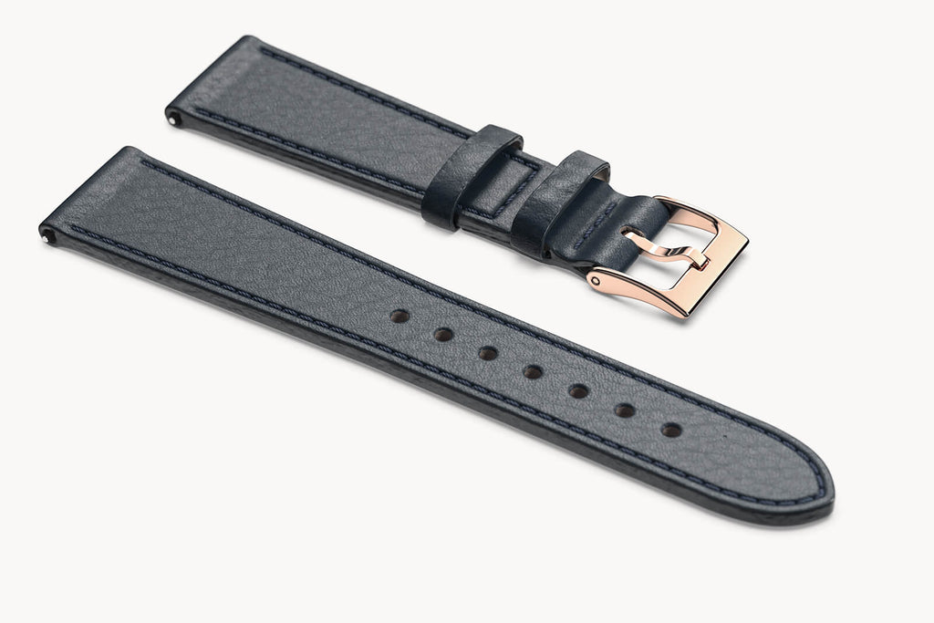LEATHER STRAP TOSCANO MARINE - Rosegold glänzend - - Detomaso Watches