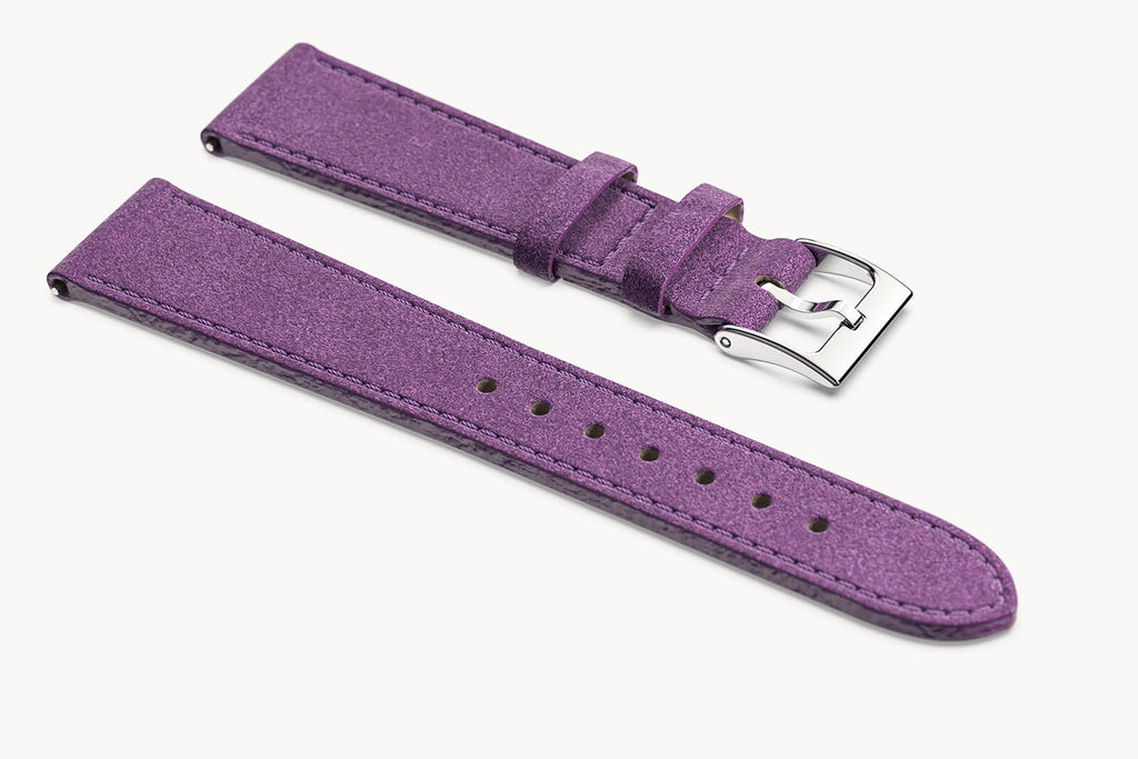 LEATHER STRAP CAMOSCIO K2 PRUGNA - Silber glänzen - - Detomaso Watches