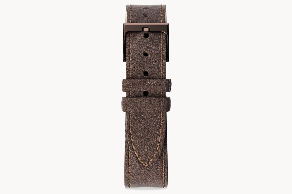 LEATHER STRAP CAMOSCIO K2 DARK BROWN - Braun glän - - Detomaso Watches