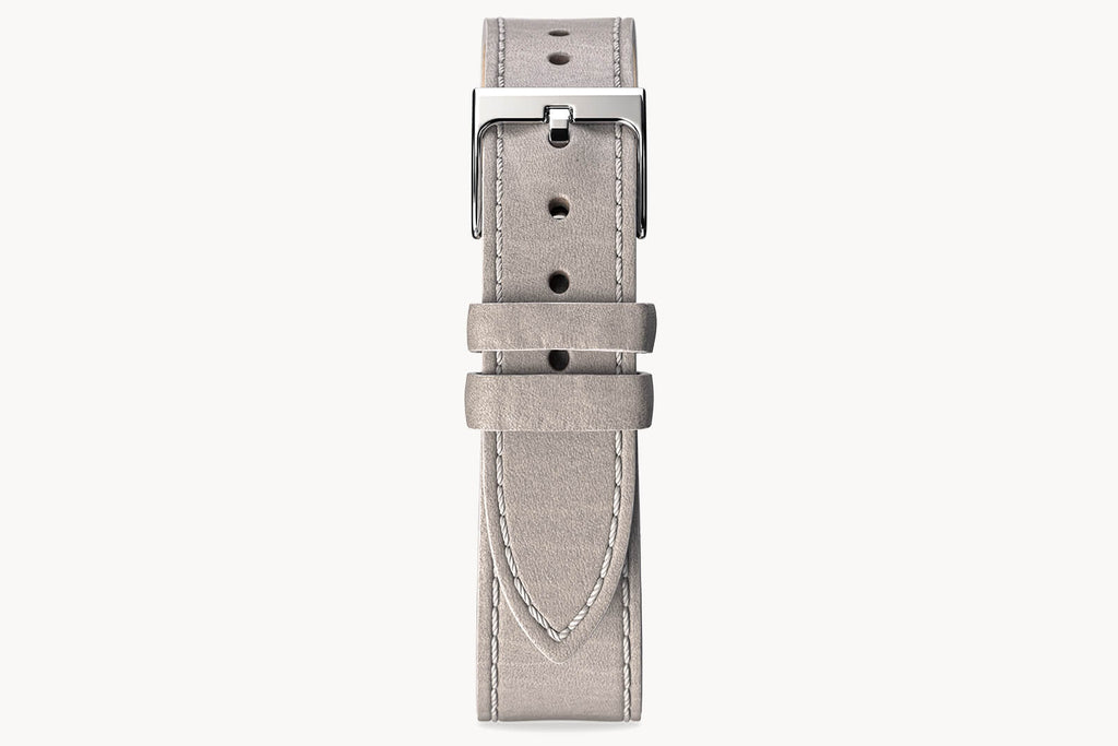 LEATHER STRAP MAINE CENERE - Silber glänzend - - Detomaso Watches