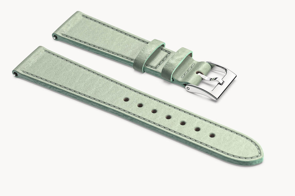 LEATHER STRAP MAINE MENTA - Silber glänzend - - Detomaso Watches