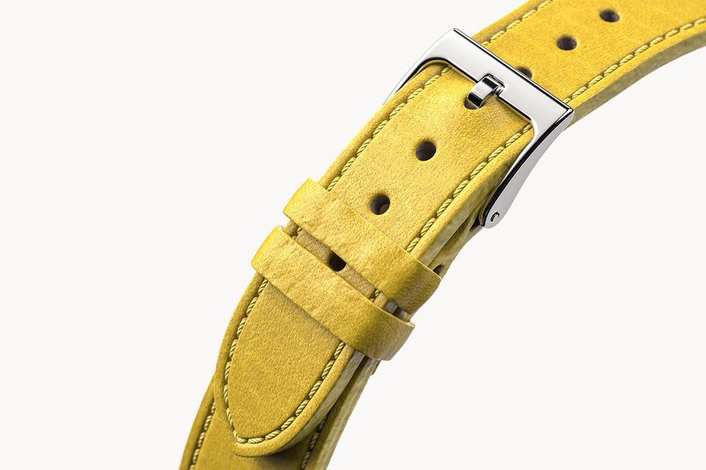 LEATHER STRAP MAINE LIMONE - Silber glänzend - - Detomaso Watches
