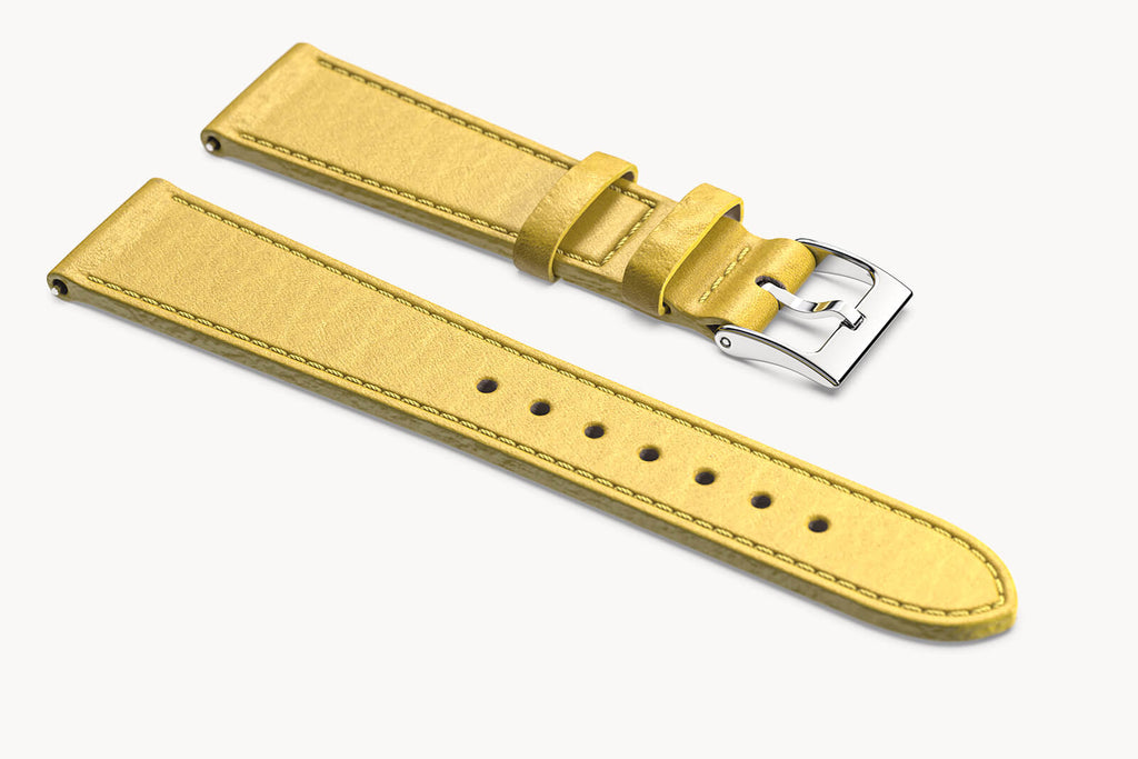 LEATHER STRAP MAINE LIMONE - Silber glänzend - - Detomaso Watches