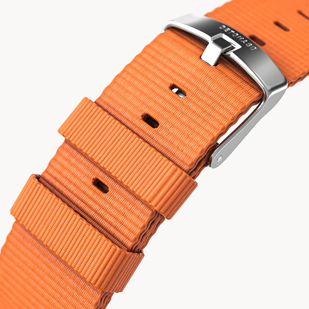 #TIDE OCEAN MATERIAL® STRAP ORANGE - Silber matt - - Detomaso Watches