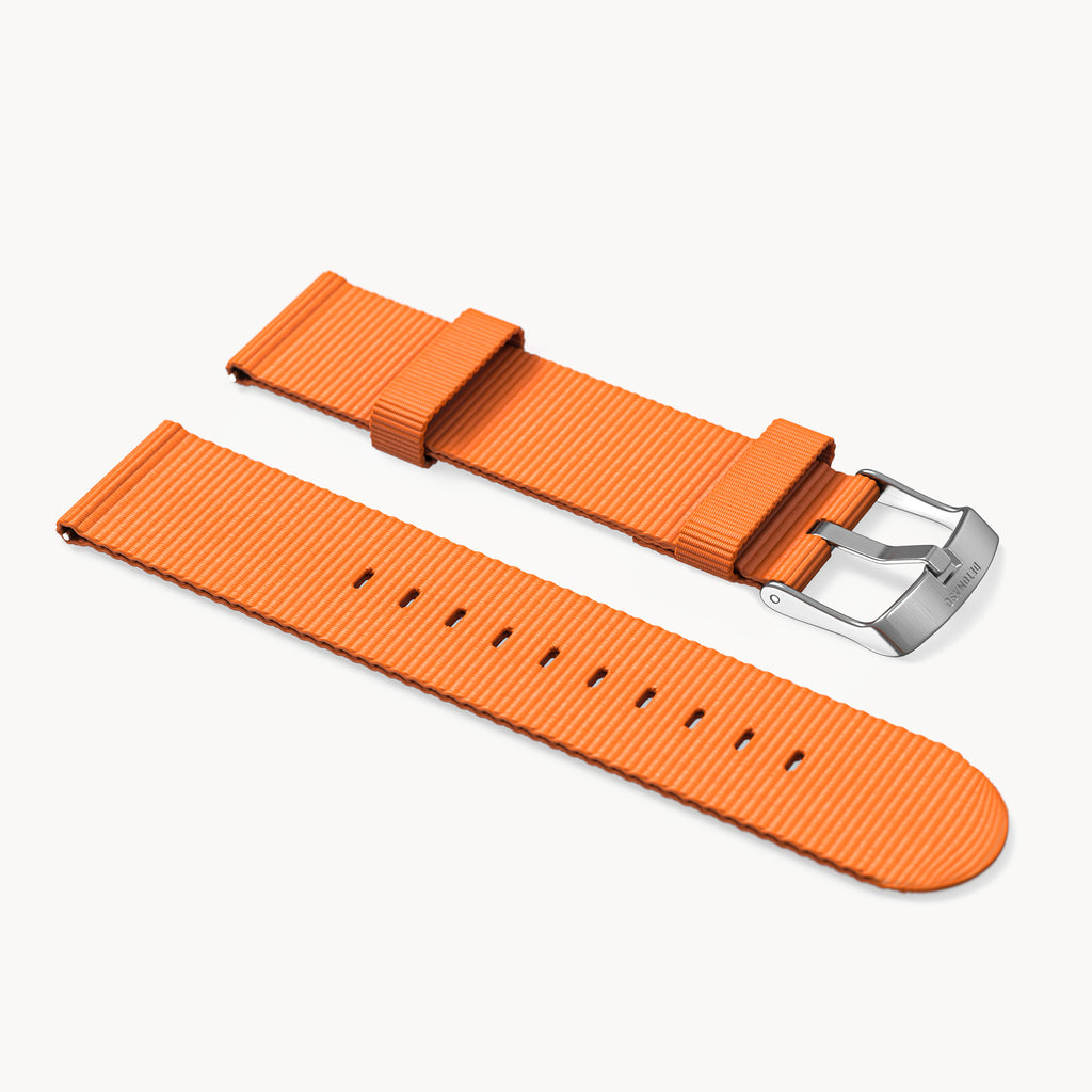 #TIDE OCEAN MATERIAL® STRAP ORANGE - Silber matt - - Detomaso Watches