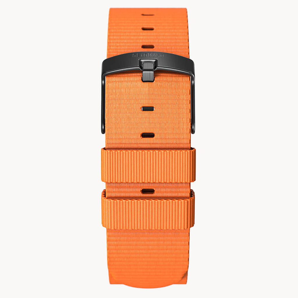 #TIDE OCEAN MATERIAL® STRAP ORANGE - Schwarz matt - - Detomaso Watches