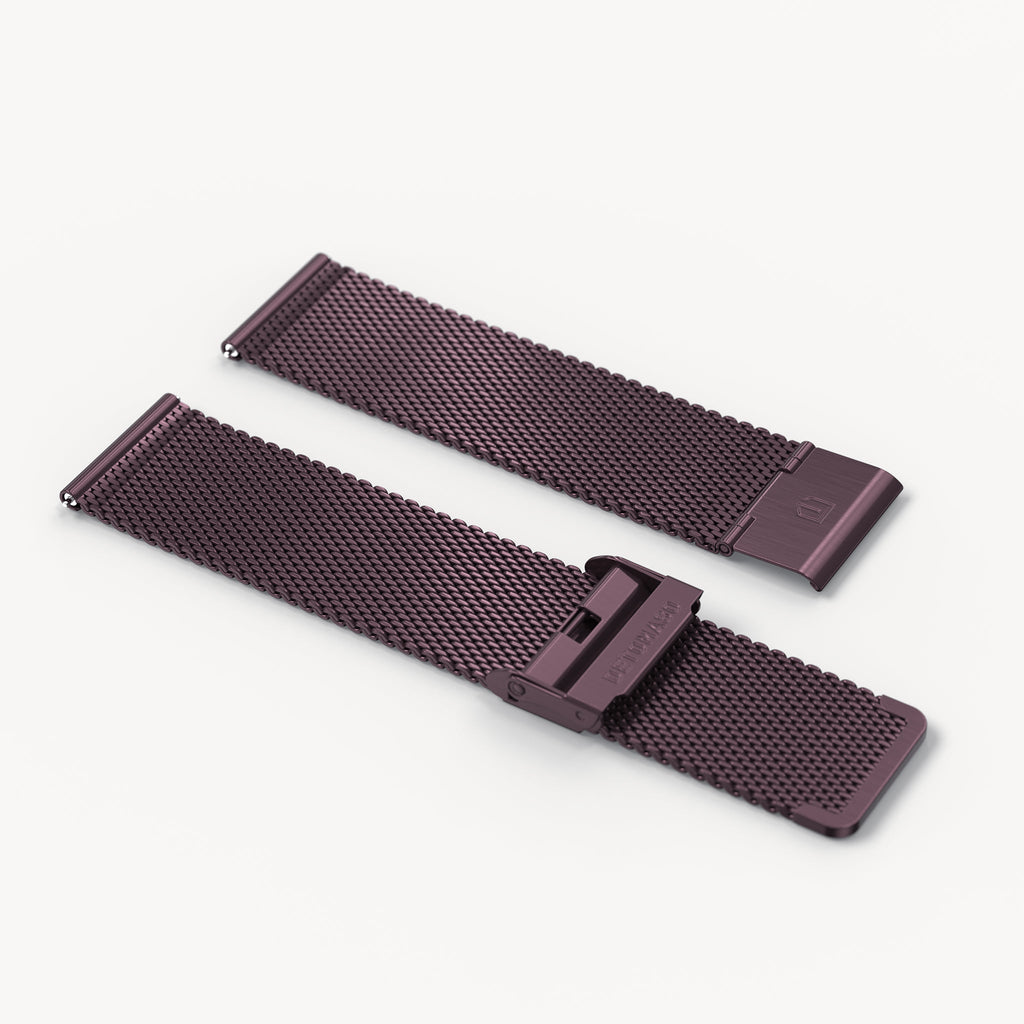 MILANESE STRAP BURGUNDY BRUSHED - Burgundy matt g - - Detomaso Watches