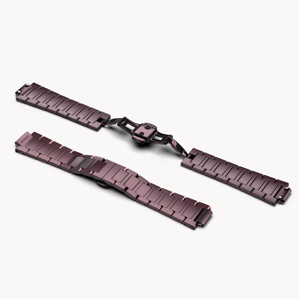 STAINLESS STEEL BRACELET D15 BURGUNDY BRUSHED - Detomaso Watches