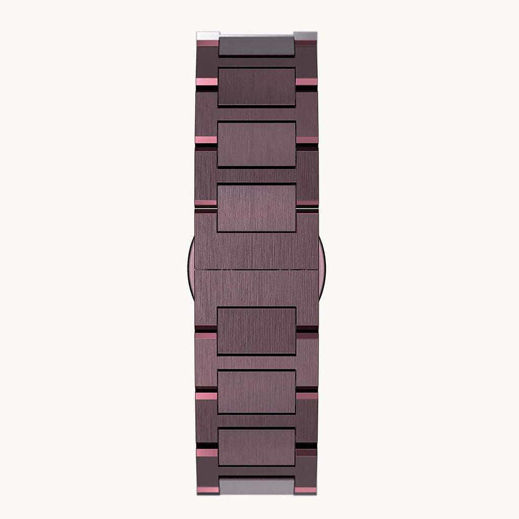 STAINLESS STEEL BRACELET D15 BURGUNDY BRUSHED - Detomaso Watches